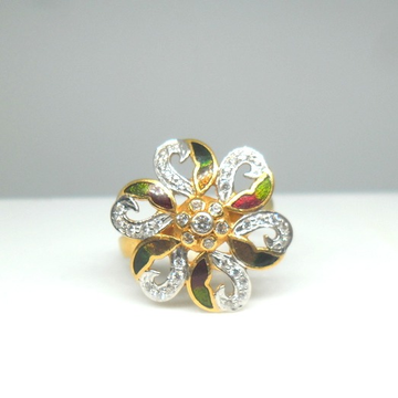 22KT / 916 Gold Flower shape CZ Ring For Ladies LR... by 
