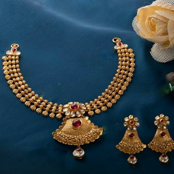 22KT/ 916 Gold antique wedding Half necklace set f... by 