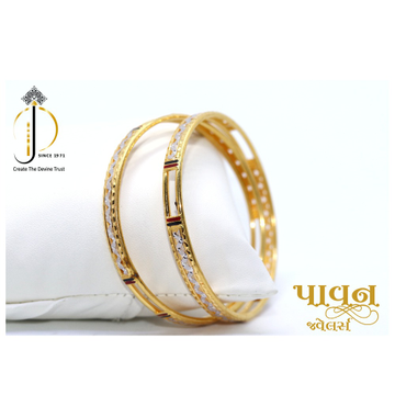 22KT / 916 Gold plain Rhodium Bangles For Ladies K... by 